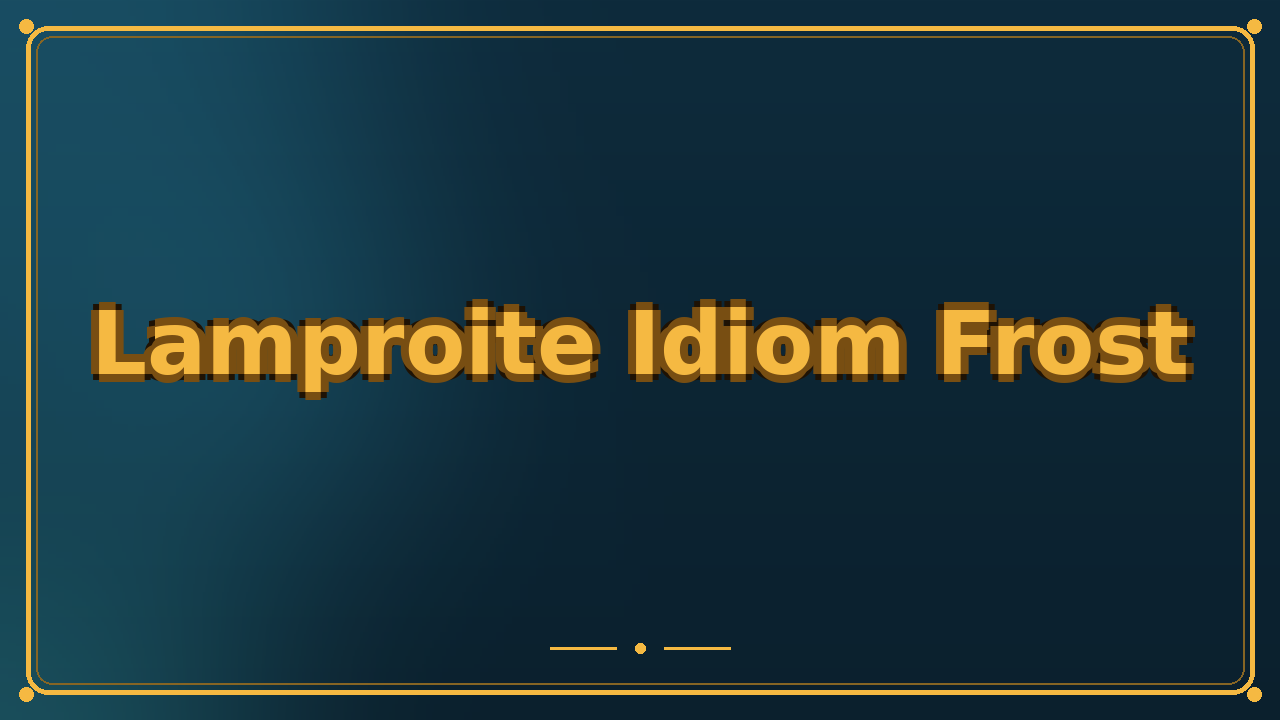 Lamproite Idiom Frost